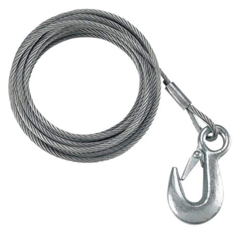 Fulton WC325 0100 Galvanized Steel Boat Winch Cable with Hook, 3/16 Inch x 25 Foot, 4,200 lbs. Breaking Strength