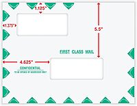 COMPLYRIGHT First Class Double-Window Tax Mailer Envelopes