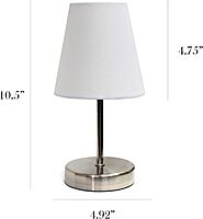 Simple Designs Mini Basic Table Lamp with Fabric Shade