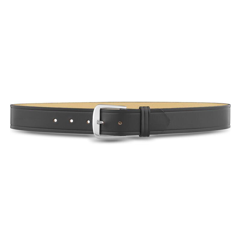 1-1/2" Plain Black Leather Garrison Belt - 100% Genuine Leather w/No Fillers - Comfort Fit for All Day Wear Silver Buckle 32 Inch