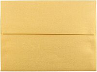 JAM PAPER Metallic Invitation Envelopes - Gold Stardream - 25/Pack
