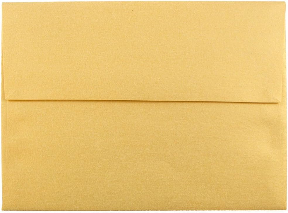 JAM PAPER Metallic Invitation Envelopes - Gold Stardream - 25/Pack