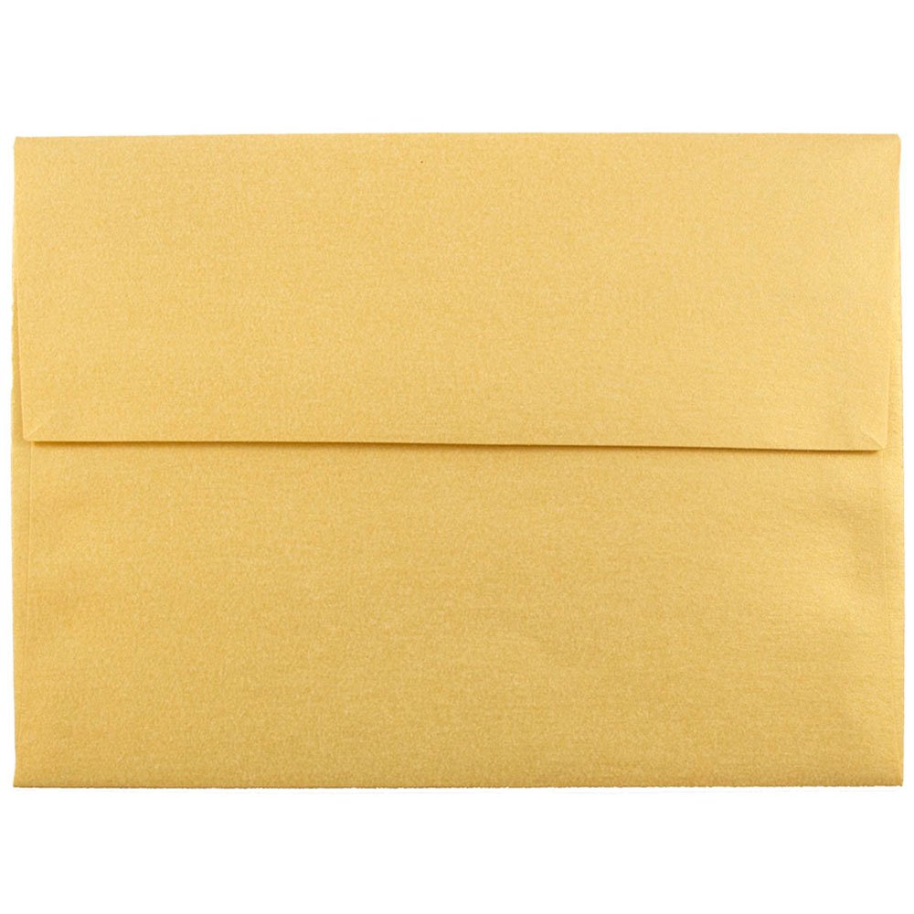 JAM PAPER Metallic Invitation Envelopes - Gold Stardream - 25/Pack