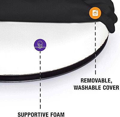 HealthSmart 360 Degree Swivel Seat Cushion, Chair Assist for Elderly, Swivel Seat Cushion for Car, Twisting Disc, Black Leather, 15 Inches in Diameter 15 Diameter Black Leather