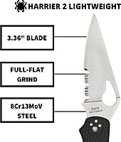 SPYDERCO Harrier 2 Lightweight Folding Pocket Knife with FRN Handle