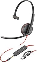 Poly Blackwire 3215 Monaural USB-C Headset + 3.5mm Plug + USB-C/A Adapter (Bulk) - Microsoft Teams Certification - 8X227A6
