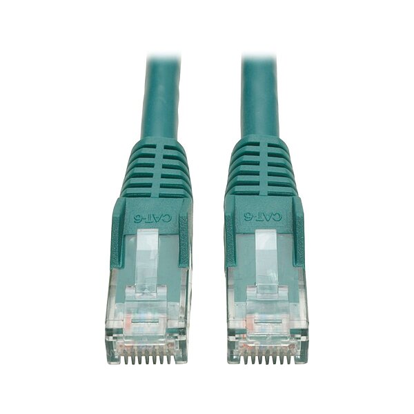 Eaton Tripp Lite Series Cat6 Gigabit Snagless Molded (UTP) Ethernet Cable (RJ45 M/M), PoE, Green, 20 ft. (6.09 m) - N201020GN