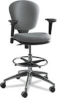 Safco Metro Ergonomic Office Chair, Extended-Height, Adjustable with Swivel Base, Padded, Black Padded Black