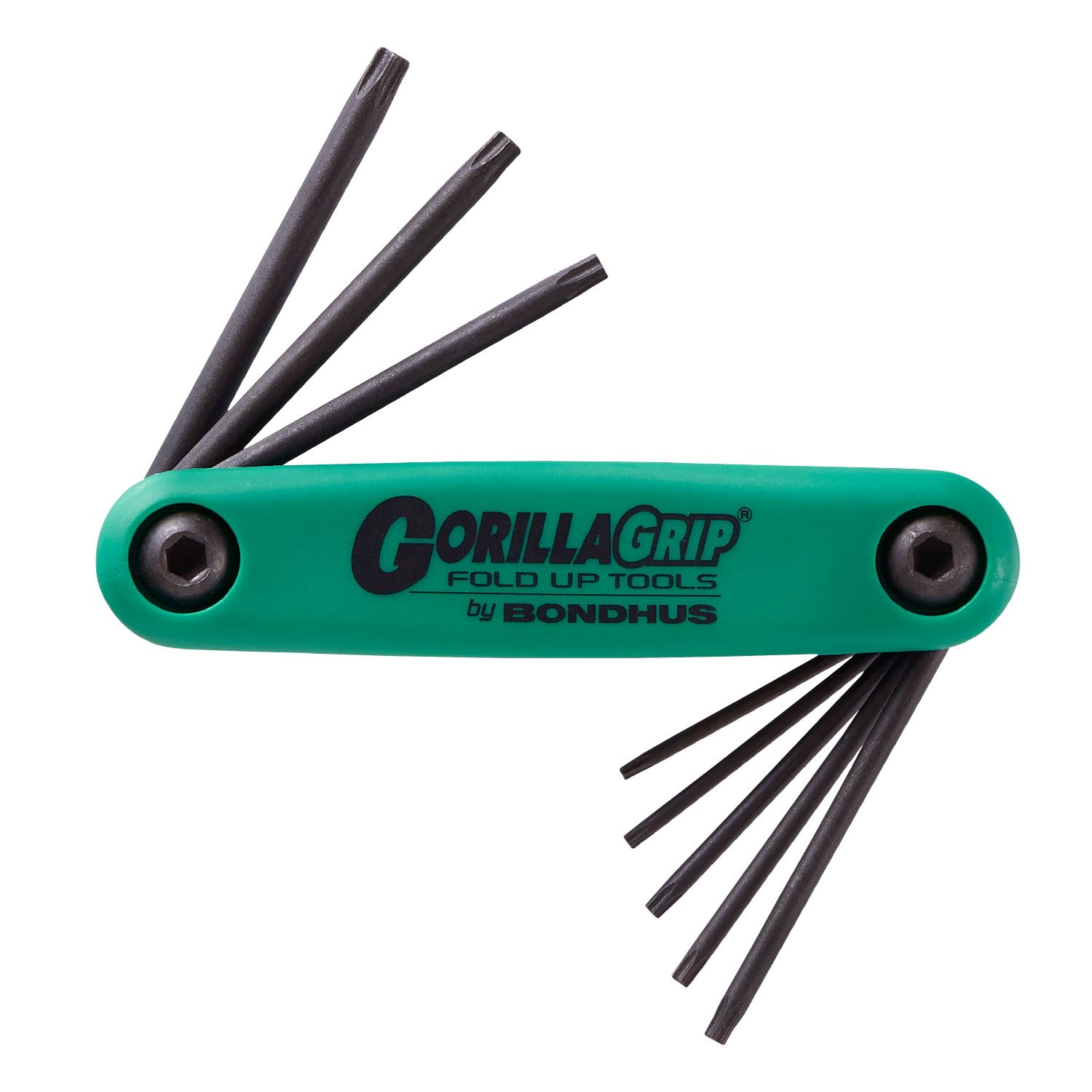 Bondhus 12632 GorillaGrip, Set of 8 Star Fold-up Keys, sizes T6-T25, multi, one size