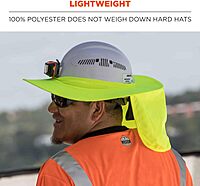 Ergodyne Chill-Its 6660 Attachable Hard Hat Brim with Neck Shade, Lime (Pack of 3)