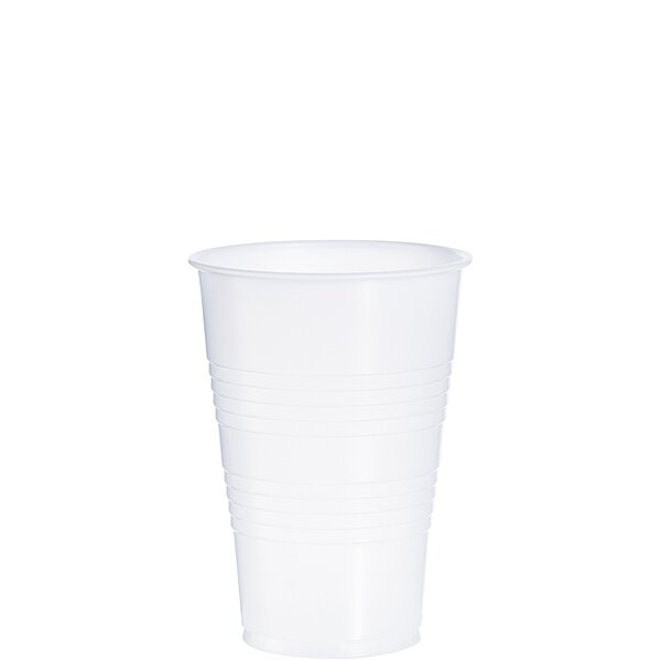 DART Y16T 16 oz Tall Trans Ribbed PS Cup (Case of 1000), translucent, "4.8""