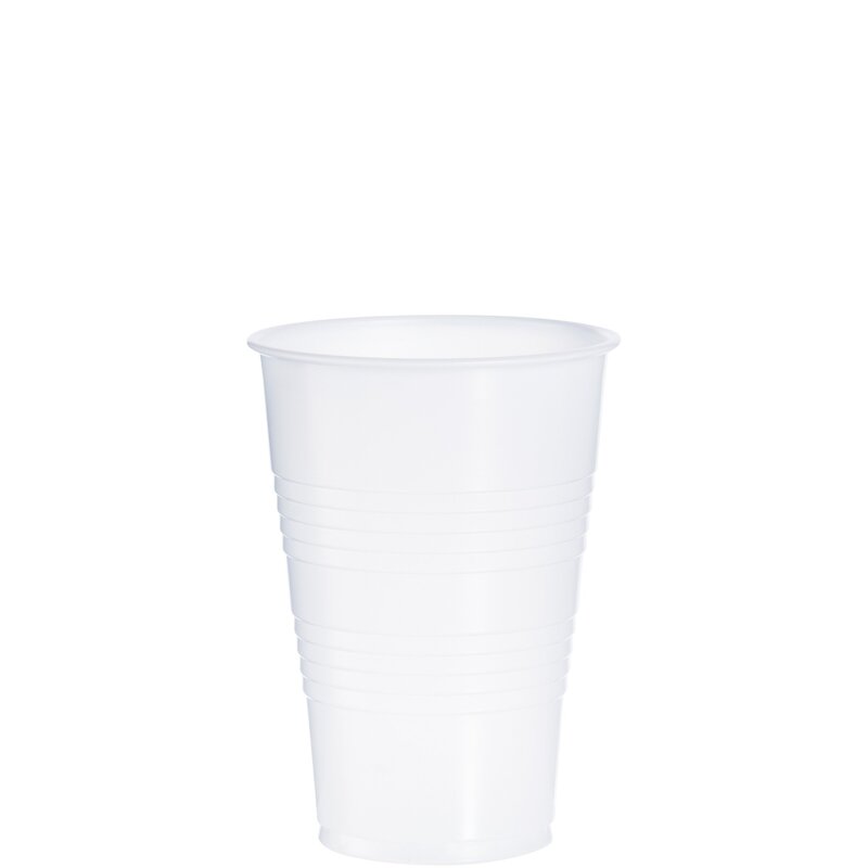 DART Y16T 16 oz Tall Trans Ribbed PS Cup (Case of 1000), translucent, "4.8""
