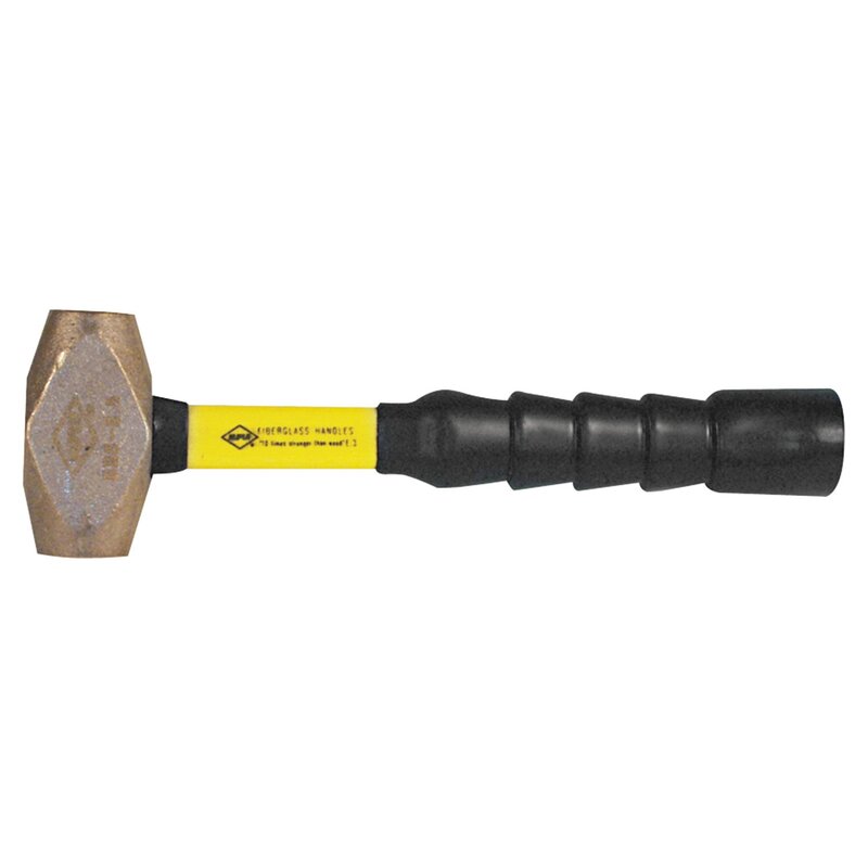 Nupla 30-040 Brass Sledge Hammers, 4 lb., 12" SG Grip Handle, Yellow