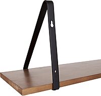 KATE AND LAUREL Soloman Wooden Floating Shelves with Metal Brackets