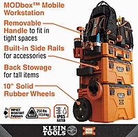 Klein Tools 54804MB MODbox Small Tool Box, Heavy Duty Organizer with Removable Tray, Water and Debris Resistant