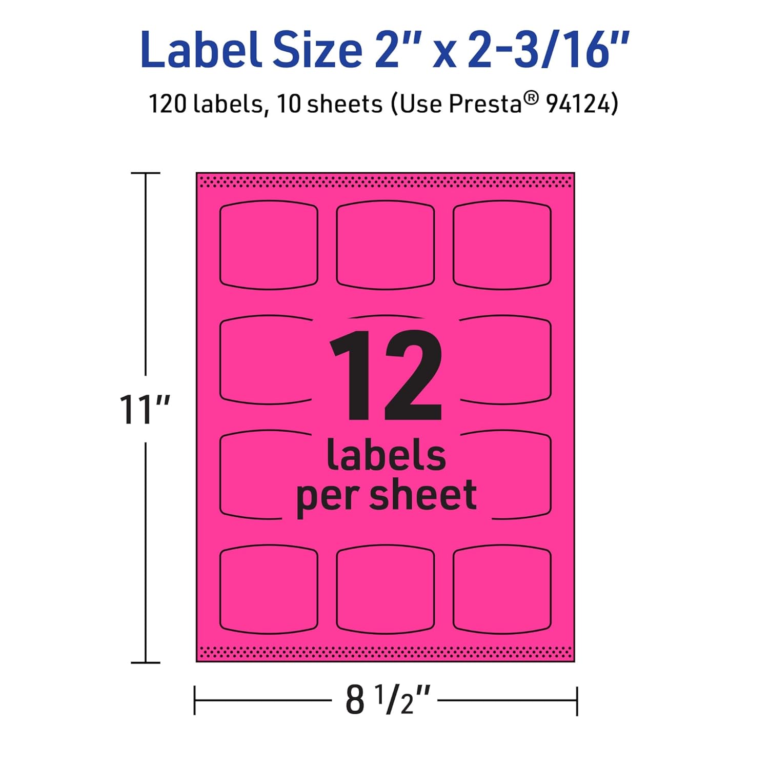 Avery Printable Arched Square Labels with Sure Feed Technology, Print-to-The-Edge, Laser/Inkjet