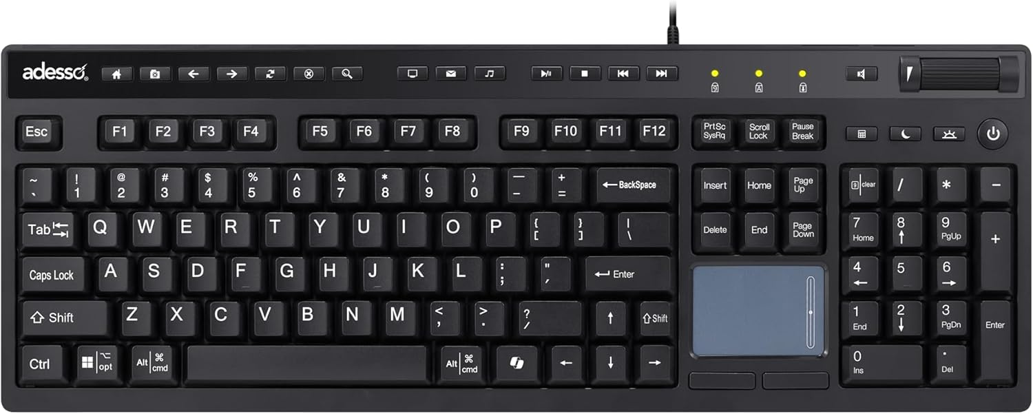 EasyTouch 445 Multi-Channel Wired Touchpad Keyboard, Black (AKB-445UB)