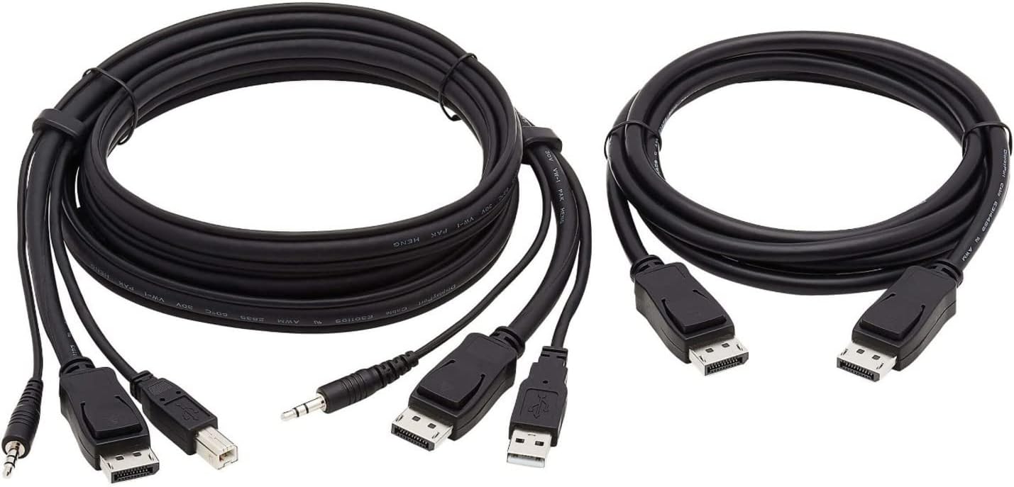 Tripp Lite Dual DisplayPort KVM Cable Kit 4K USB 3.5 mm Audio 3xM/3xM 6ft - 60 MB/s - Supports up to 3840 x 2160