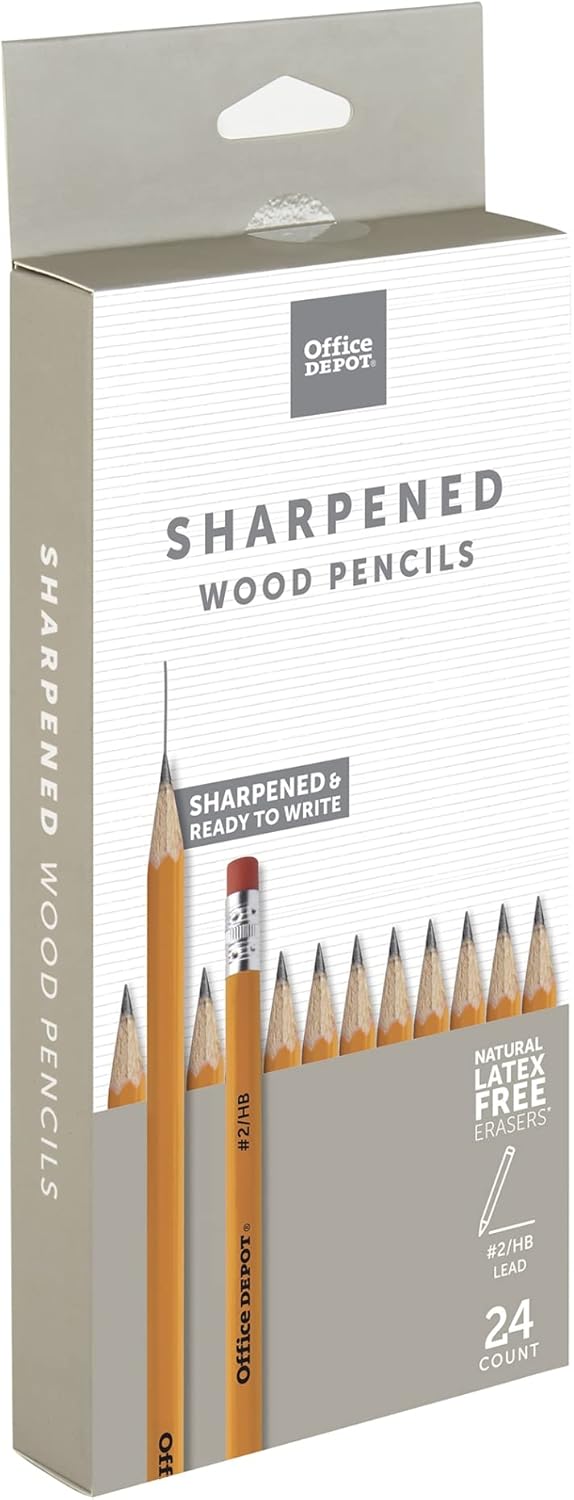Office Depot® Brand Presharpened Wood Pencils, #2 Medium Soft Lead, Yellow, Pack Of 24 Pencils