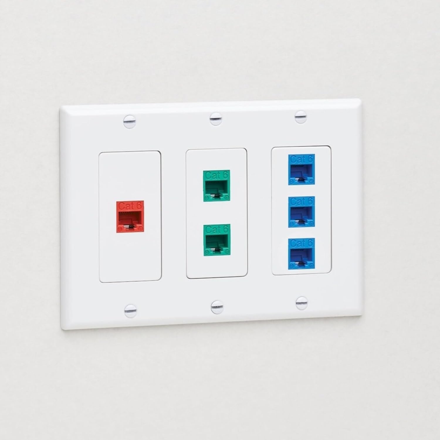 Tripp Lite Decora-Style Wall Plates & Center Inserts, Vertical, White, Polycarbonate