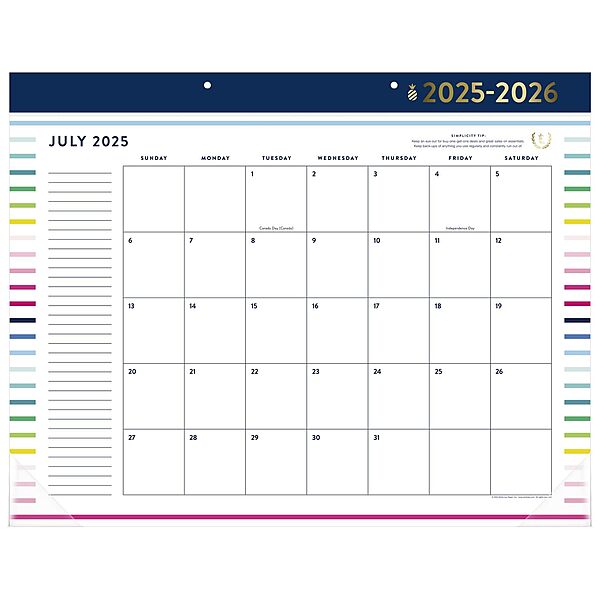 AT-A-GLANCE Simplified by Emily Ley 2025-2026 Academic Monthly Calendar