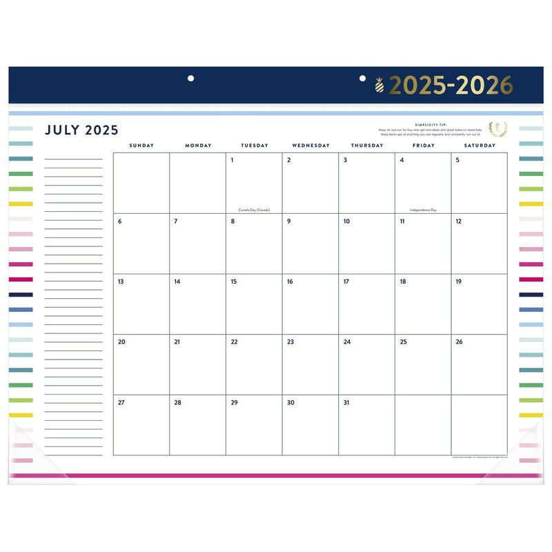 AT-A-GLANCE Simplified by Emily Ley 2025-2026 Academic Monthly Calendar