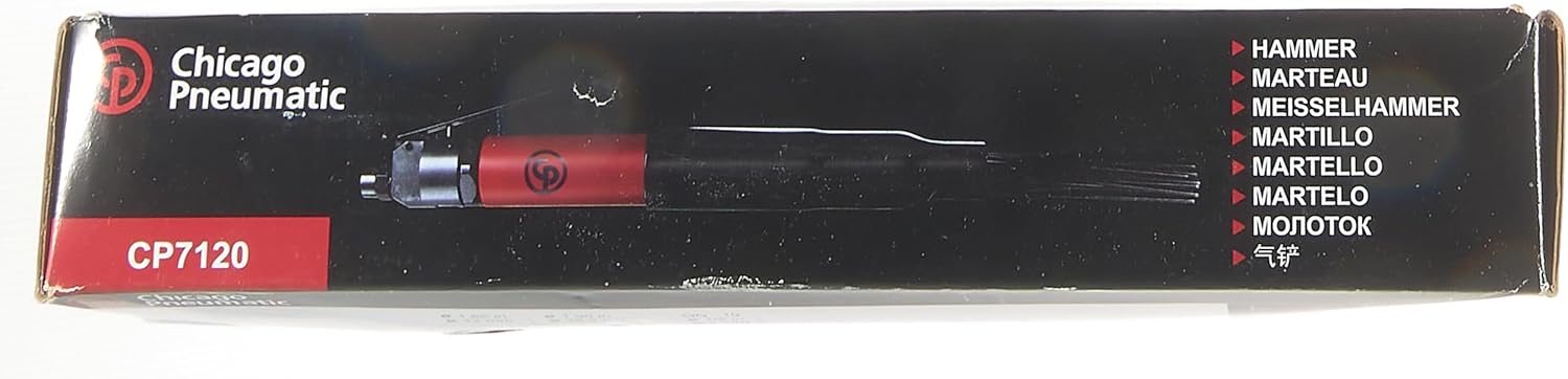 Chicago Pneumatic CP7120 Air Powered Adjustable Needle Scaler and Chisel, 4,600 BPM, Red