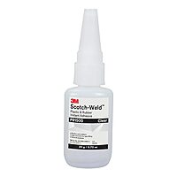 3M Scotch-Weld Plastic & Rubber Instant Adhesive PR1500, Clear, 20 Gram Bottle