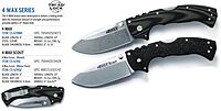 COLD STEEL 4-Max Elite 4 in S35VN Steel Blade Tactical Pocket Folding Knife w/Tri-Ad Locking Mechanism and G-10 Handle Scales