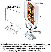 Azar Displays Acrylic T-Strip Horizontal Sign Holders, 11in x 17in, Clear, Pack Of 10 Sign Holders