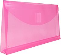 JAM PAPER Plastic Booklet Envelopes with Hook & Loop Closure - Pack of 12