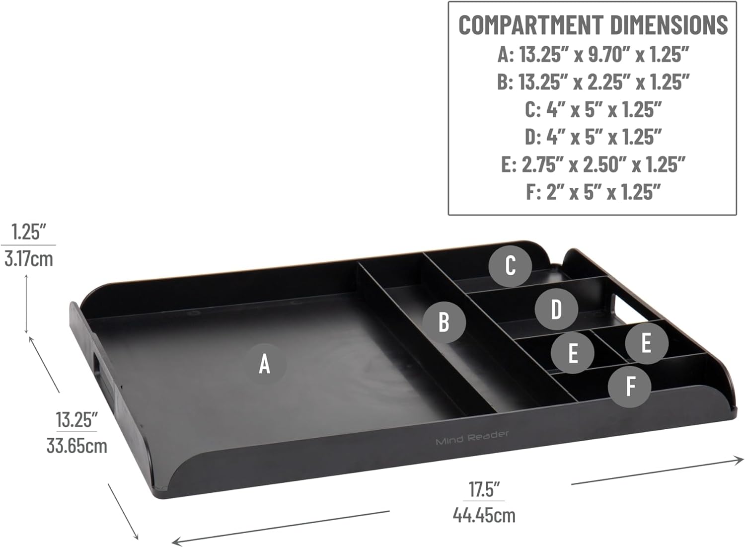 Mind Reader Coffee Station Serving Tray, 7 Pod Capacity Countertop Organizer, Storage, 17.5" L x 13.25" W x 1.25" H, Single