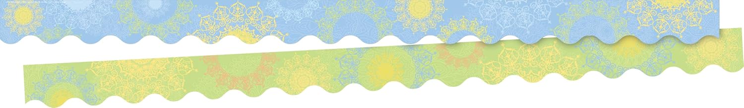 Barker Creek Double-Sided Scalloped Edge Border, Mindfulness Sunrise, Trim Out Bulletin Boards and Create Colorful Displays