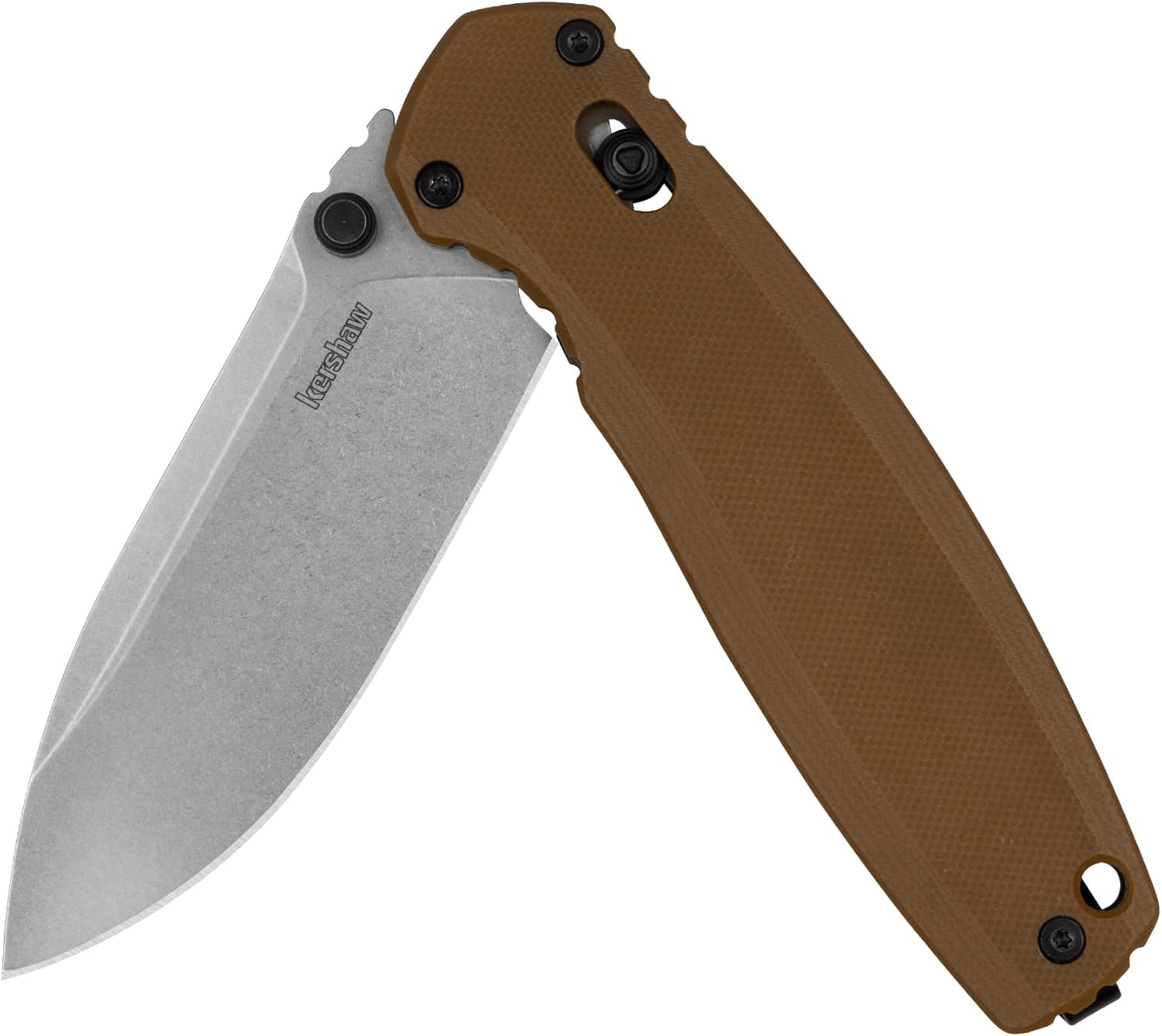 Kershaw Broadside Folding Knife, 3.5" D2 Steel Blade, G10 Handle, Durable and Reliable Tool for Everyday Tasks