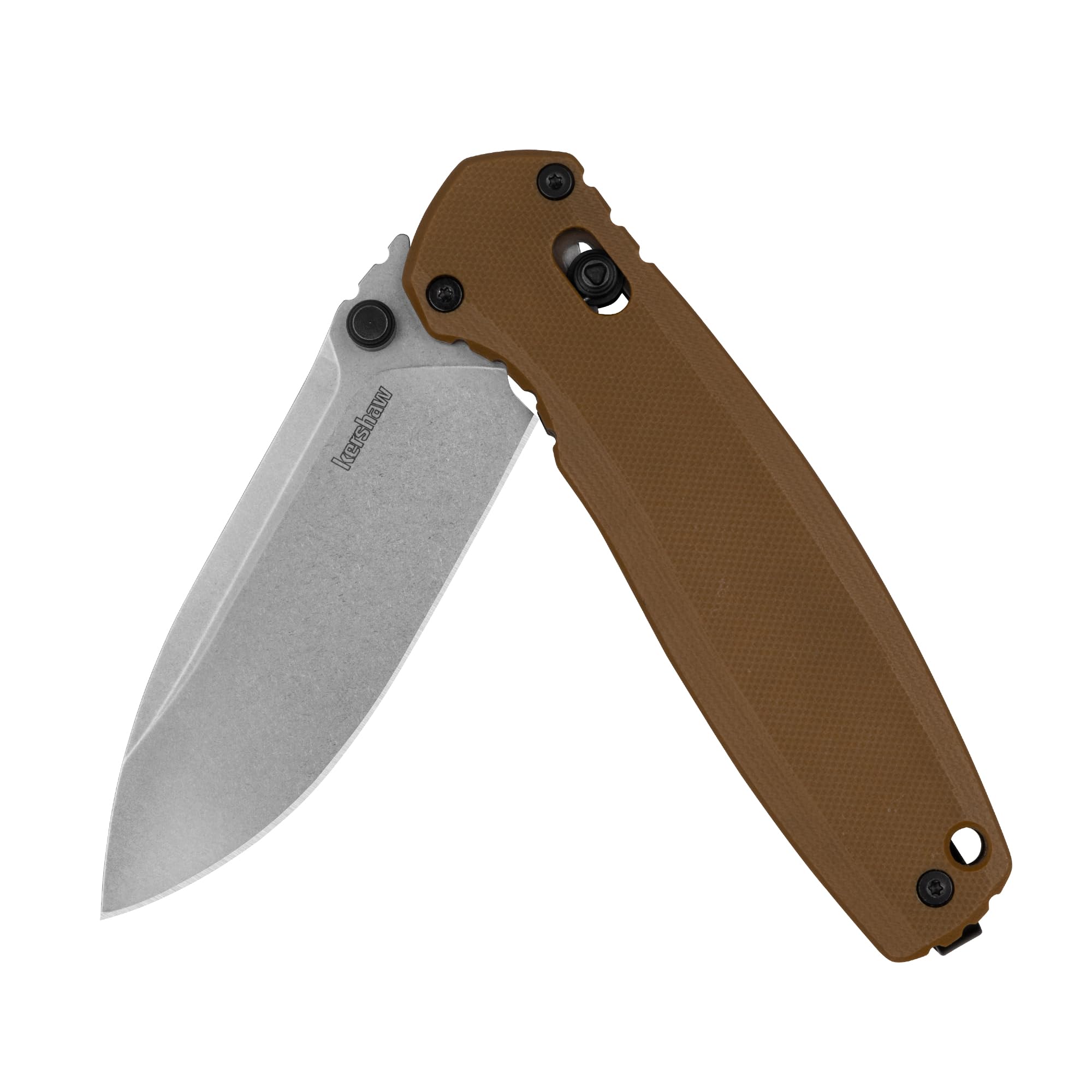 Kershaw Broadside Folding Knife, 3.5" D2 Steel Blade, G10 Handle, Durable and Reliable Tool for Everyday Tasks