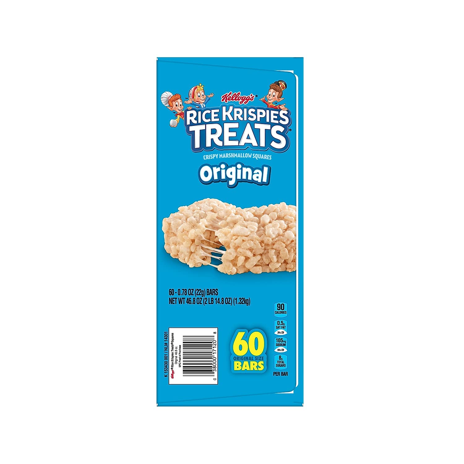 Kelloggs Rice Krispies Treats Original Bars, 0.78 Oz, Box Of 60