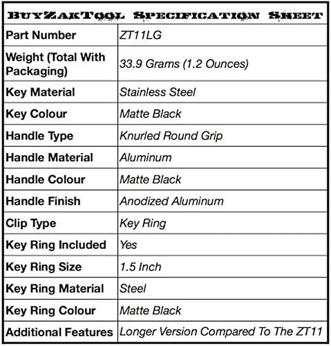 ZAK Tool ZT-11-LG 5" Large Grip Swivel Key, Black