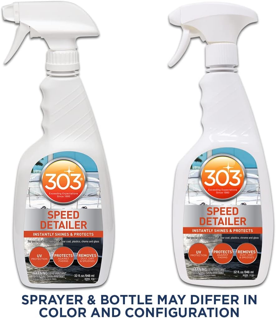 303 Products Marine Speed Detailer - Instantly Shines And Protects - UV Protection - Protects Against Fading - Removes Dust