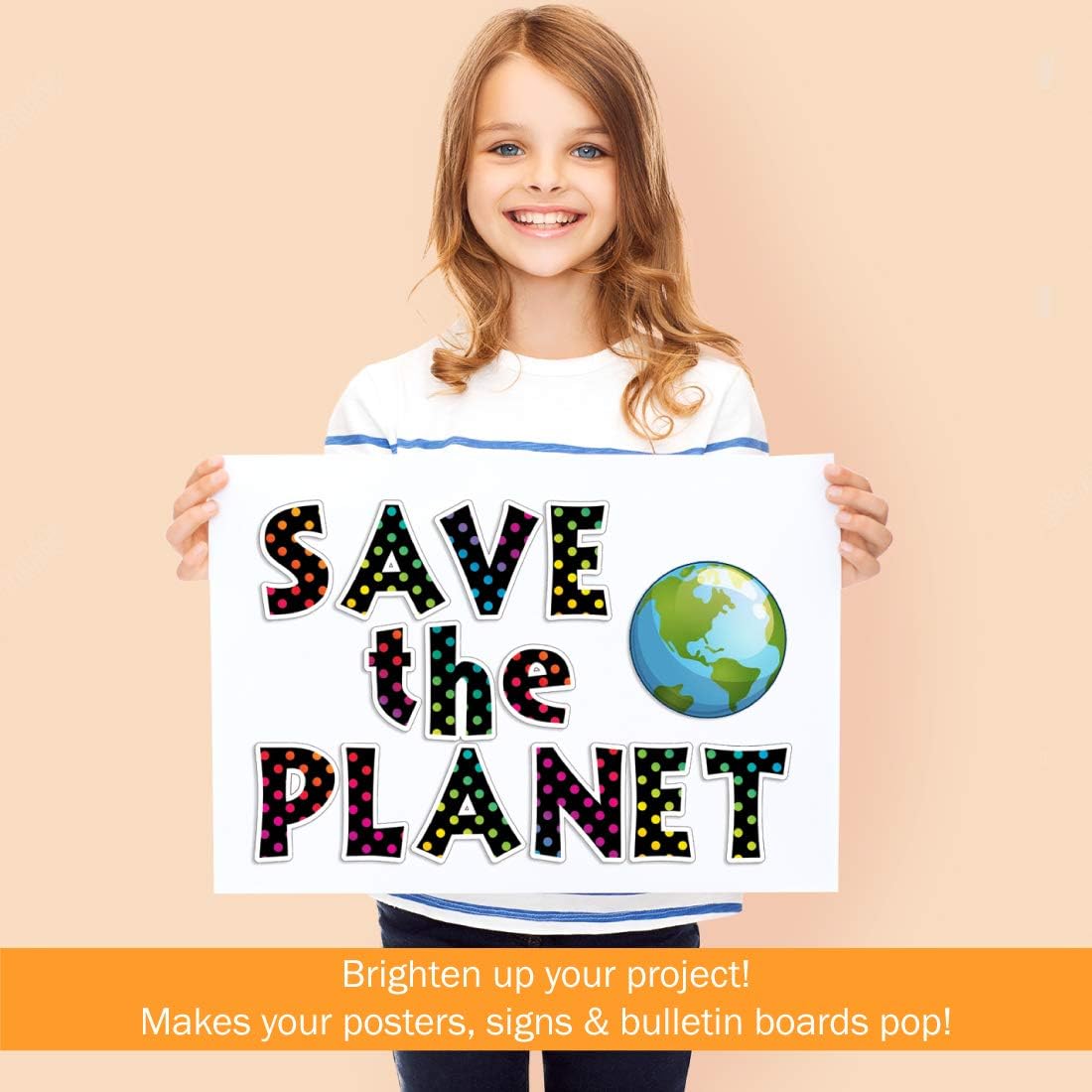 Barker Creek Letter Pop-Outs, 4" Over The Rainbow, Multicolor Designer Letters for Bulletin Boards, Breakrooms