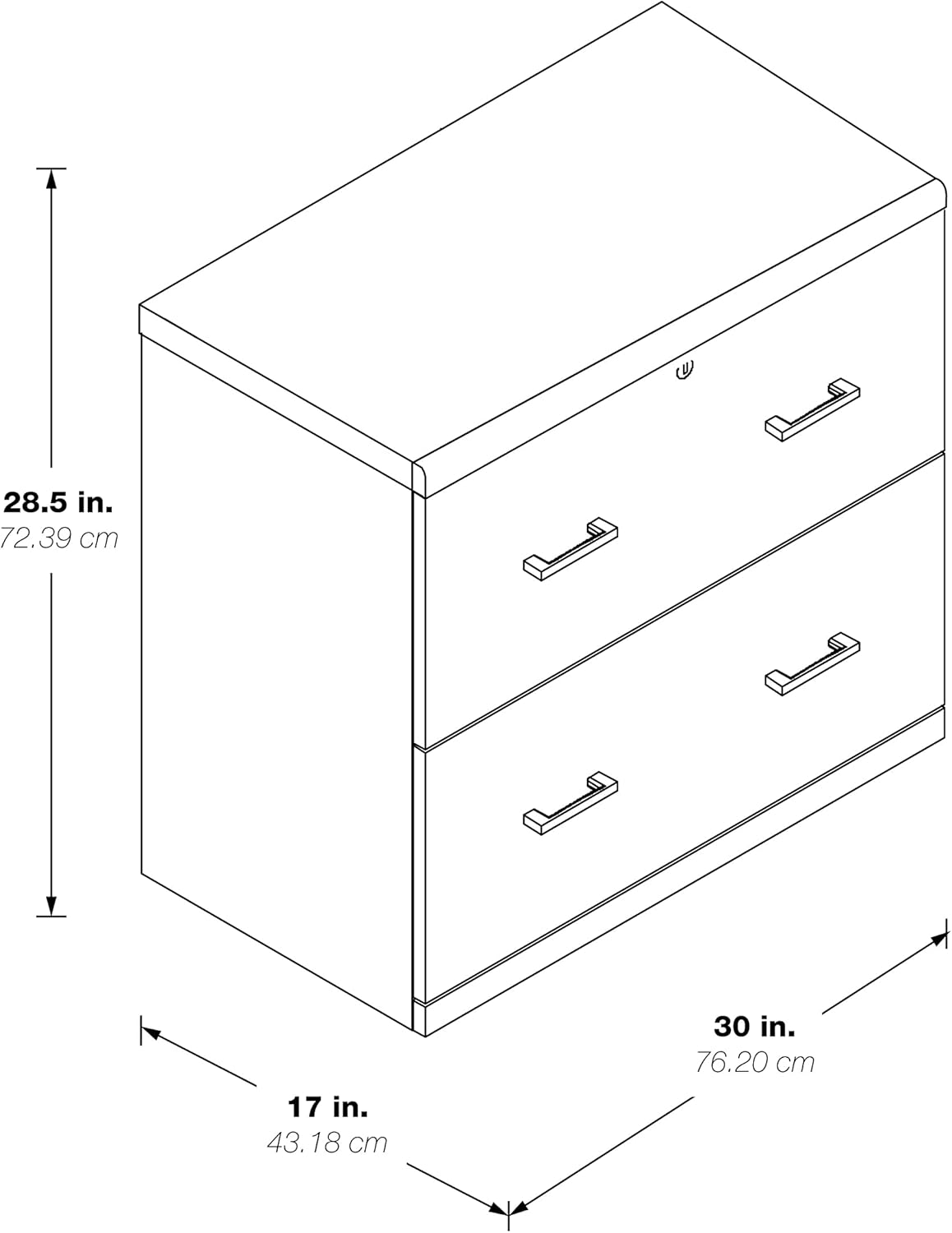 Office Star Alpine 2-Drawer Lateral File Cabinet with Lockdowel Fastening System