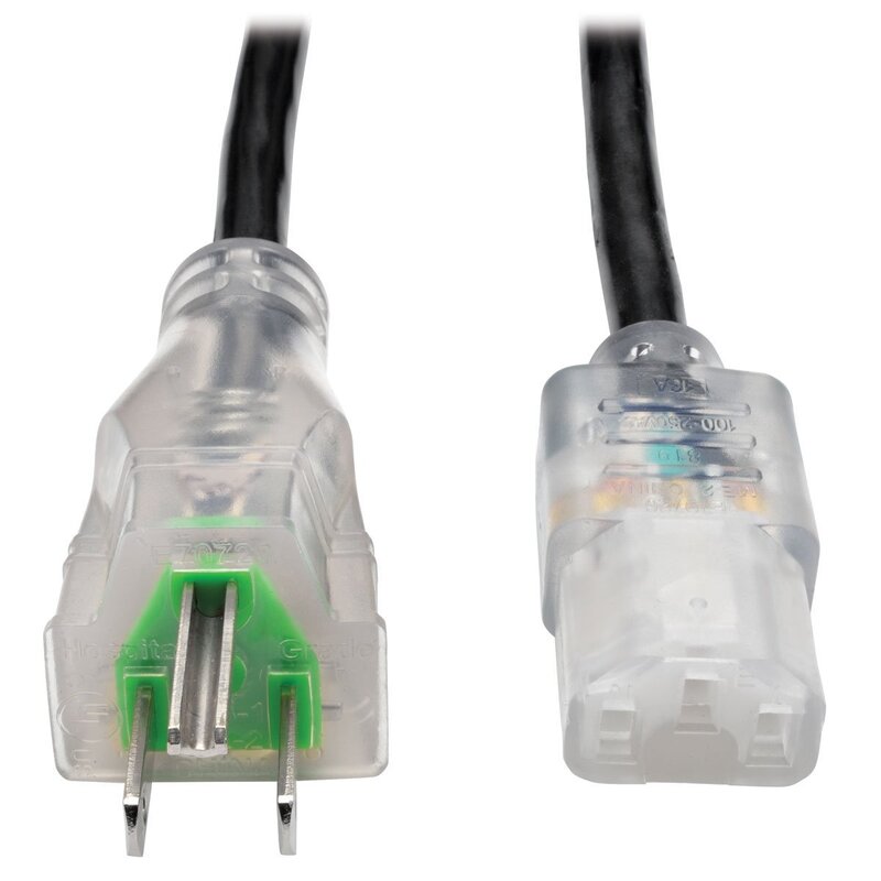 TRIPP LITE Hospital-Grade Computer Power Cord, NEMA 5-15P-HG to C13