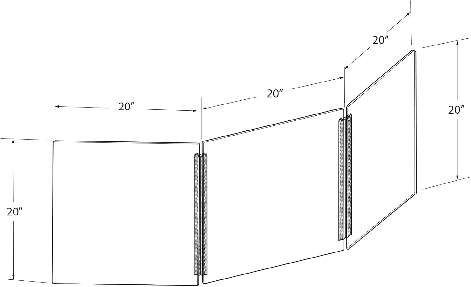 Azar Displays Tri-Fold Protective Sneeze Guard for Counter and Desk - Portable Plexiglass Barrier