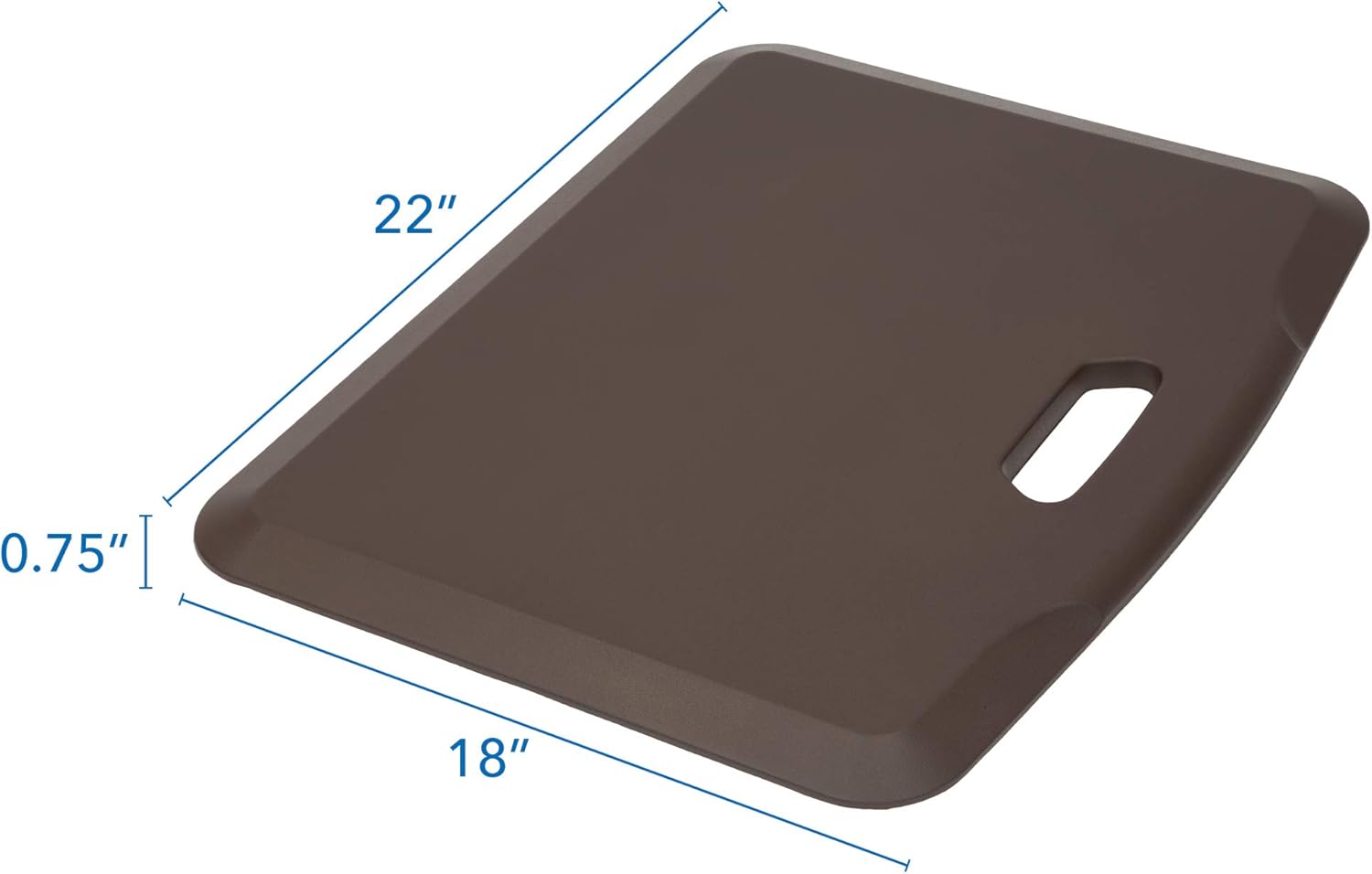 Mount-It! Standing Desk Floor Mat | Brown Standing Comfort Mat for Standing Desk, Home, Office, Kitchen