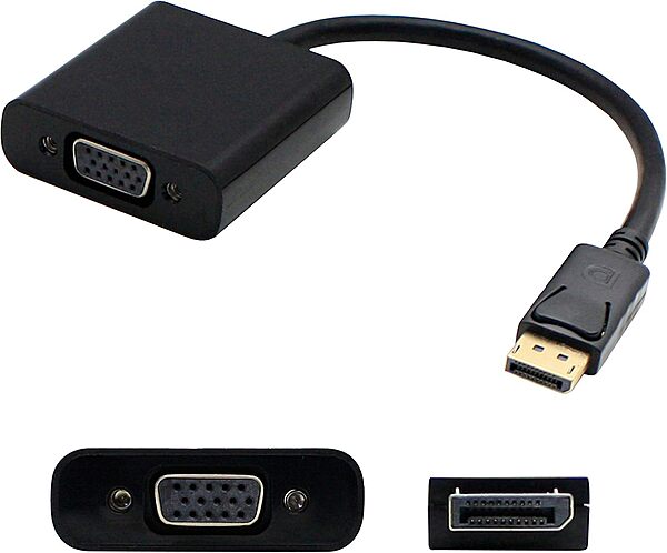 AddOn DisplayPort Male to VGA Female Adapter Cable, 8in, Black (DISPLAYPORT2VGA)