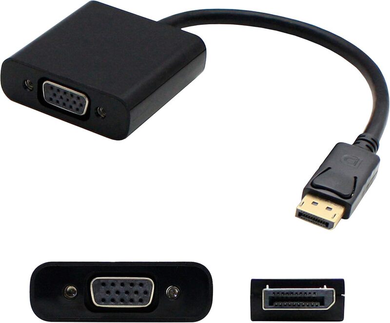 AddOn DisplayPort Male to VGA Female Adapter Cable, 8in, Black (DISPLAYPORT2VGA)