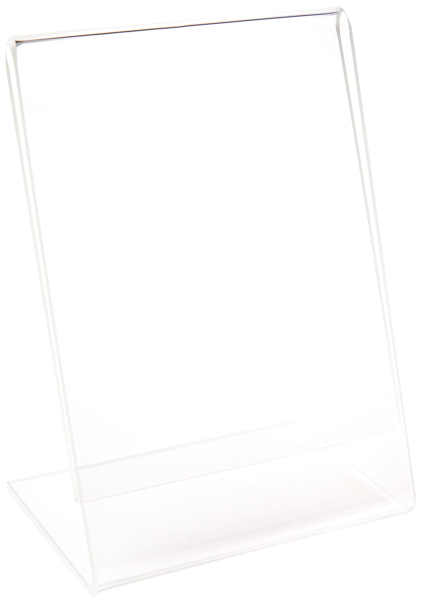 Azar Displays Acrylic L-Shaped Sign Holders, Clear - Pack of 10