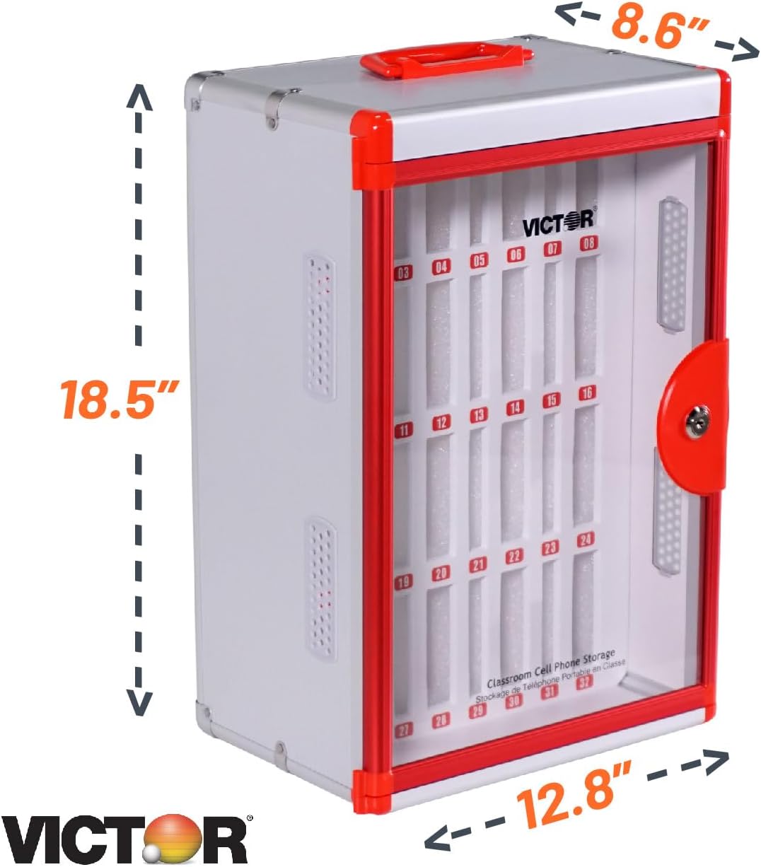Victor Classroom Cell Phone Storage, 32 Slots Cell Phone Holder for Classroom
