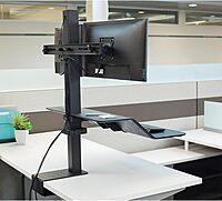 Lotus Ve Sit-Stand Workstation - Dual, 29" X 28.5" X 42.5", Black
