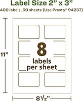 Avery EcoFriendly Matte White Recycled Rectangle Labels, 2" x 3", Print-to-The-Edge, Permanent Adhesive