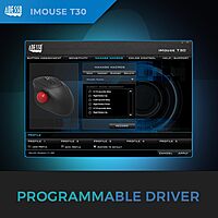 iMouse T30 Wireless Ergonomic Thumb Trackball Mouse with Nano USB Receiver, Programmable 7 Button Design, and 5 Level DPI Switch, Black